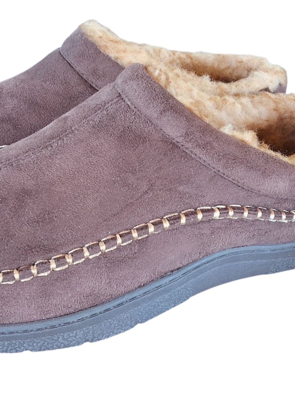 Cozy Brown Mens 10/11 zigzagger Slippers- NEVER WORN